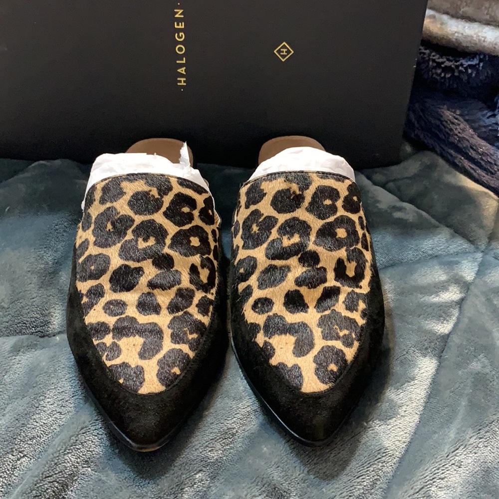 Halogen Leopard Mules